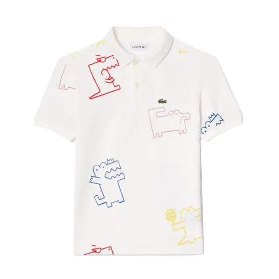 Lacoste Maglietta M/C 2CQ White Polo Shirt - Polo Bambini Bianca    
